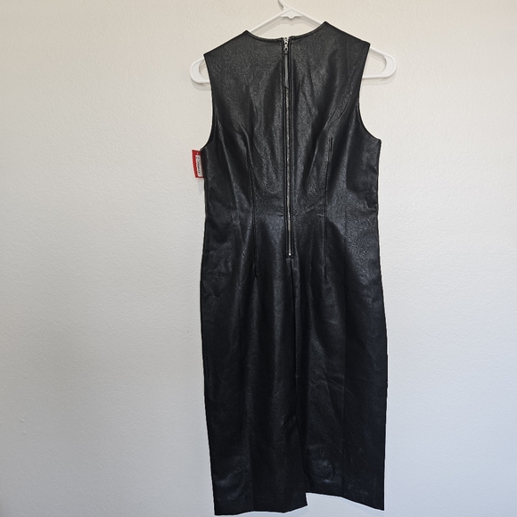 NWT Spanx | II Fitted Dress Faux Leather Luxe Black Dress, Womens Small - Picture 6 of 12